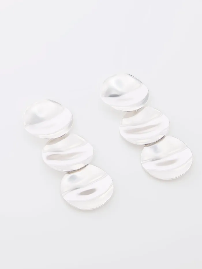 Woman Jewellery French Connection Triple Circle Drop Earrings Silver