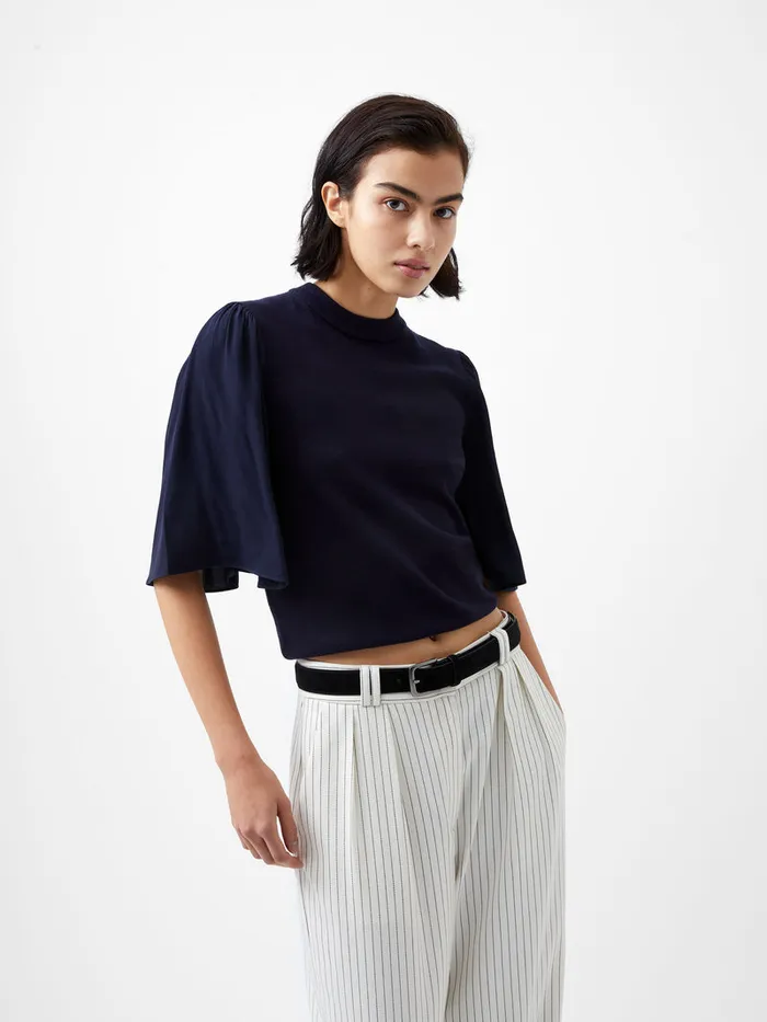 Woman Jumpers and Cardigans French Connection Krista Knits Flared Sleeve Jumper Marine Woman Jumpers and Cardigans French Connection Krista Knits Flared Sleeve Jumper Marine