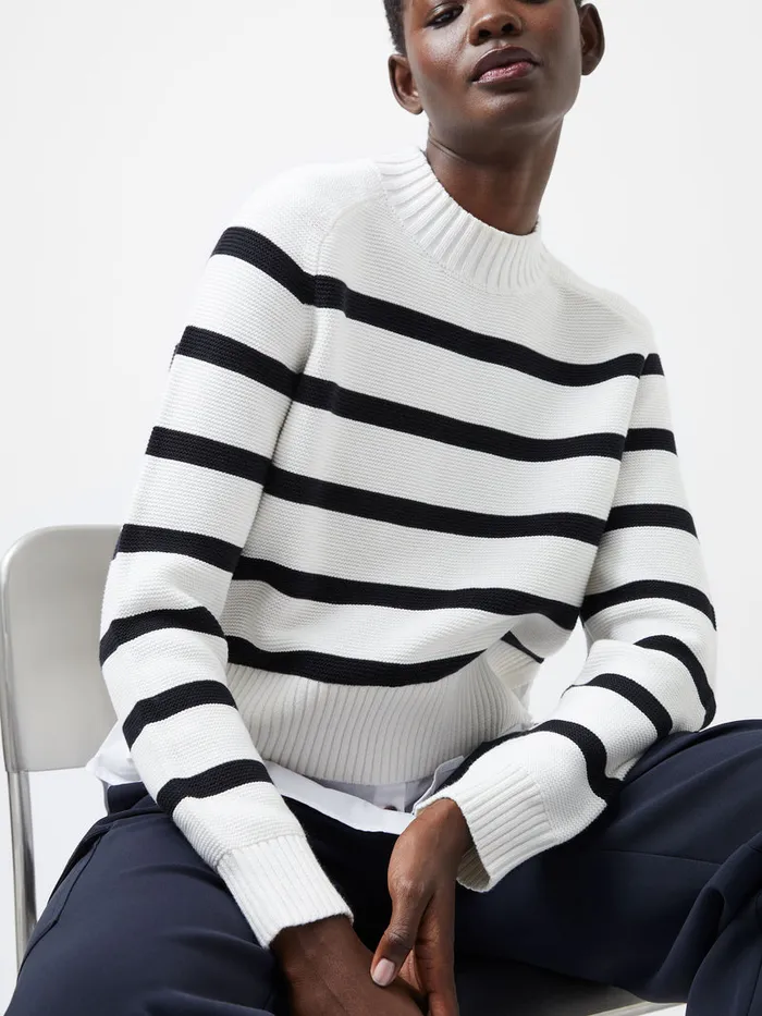 Woman Jumpers and Cardigans French Connection Lily Mozart Poplin Mix Top Winter Whitemoonles Woman Jumpers and Cardigans French Connection Lily Mozart Poplin Mix Top Winter Whitemoonles