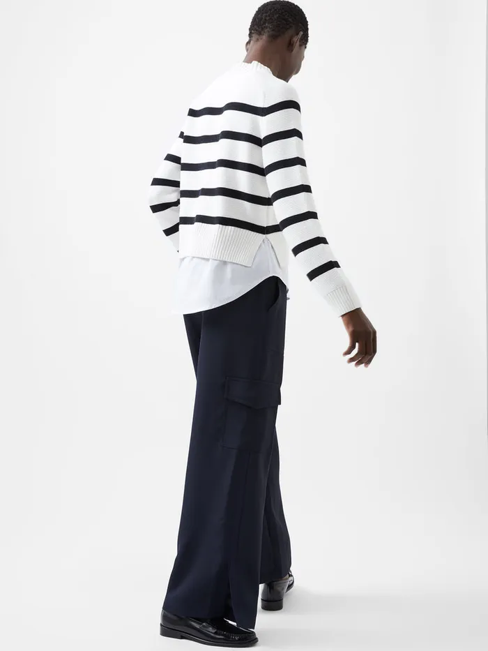 Woman Jumpers and Cardigans French Connection Lily Mozart Poplin Mix Top Winter Whitemoonles Woman Jumpers and Cardigans French Connection Lily Mozart Poplin Mix Top Winter Whitemoonles