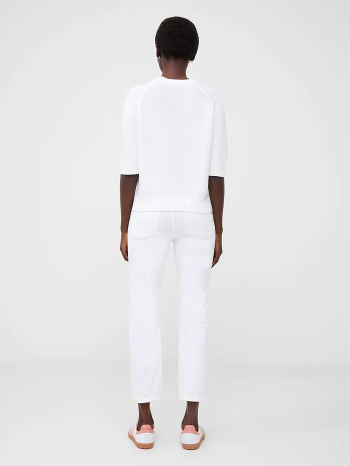 Woman Jumpers and Cardigans French Connection Lily Mozart Short Sleeve Jumper Summer White Woman Jumpers and Cardigans French Connection Lily Mozart Short Sleeve Jumper Summer White