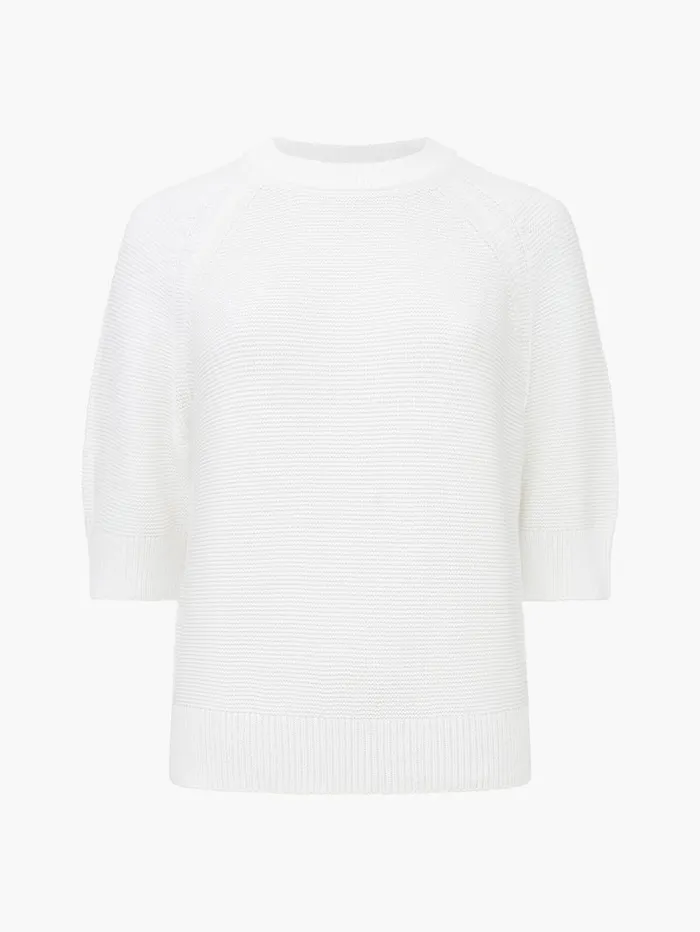 Woman Jumpers and Cardigans French Connection Lily Mozart Short Sleeve Jumper Summer White Woman Jumpers and Cardigans French Connection Lily Mozart Short Sleeve Jumper Summer White