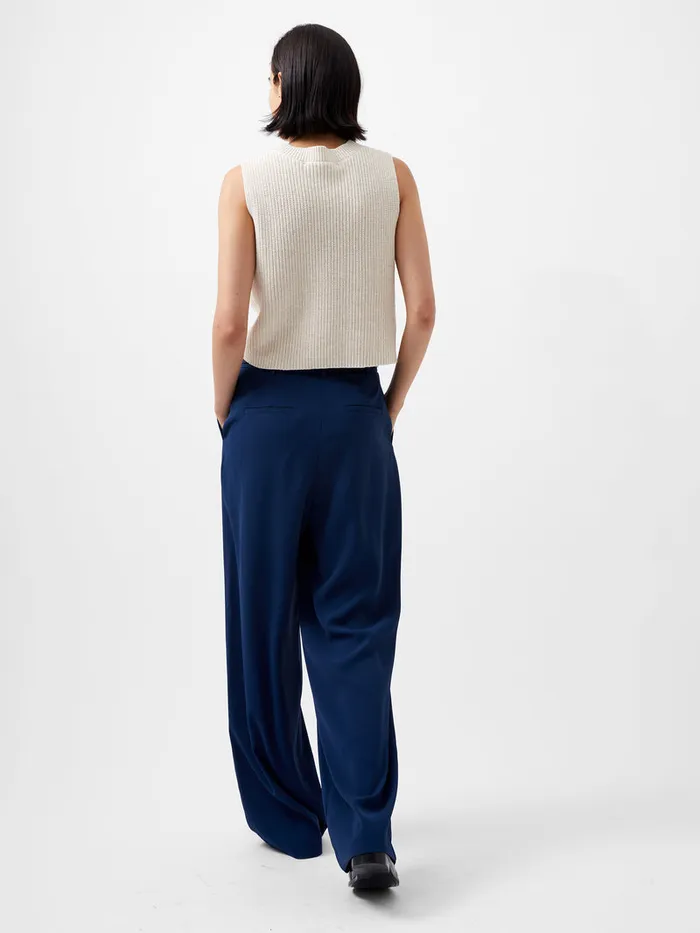 Woman Jumpers and Cardigans French Connection Mozart Knit Crew Neck Sleeveless Vest Light Oatmeal Mel