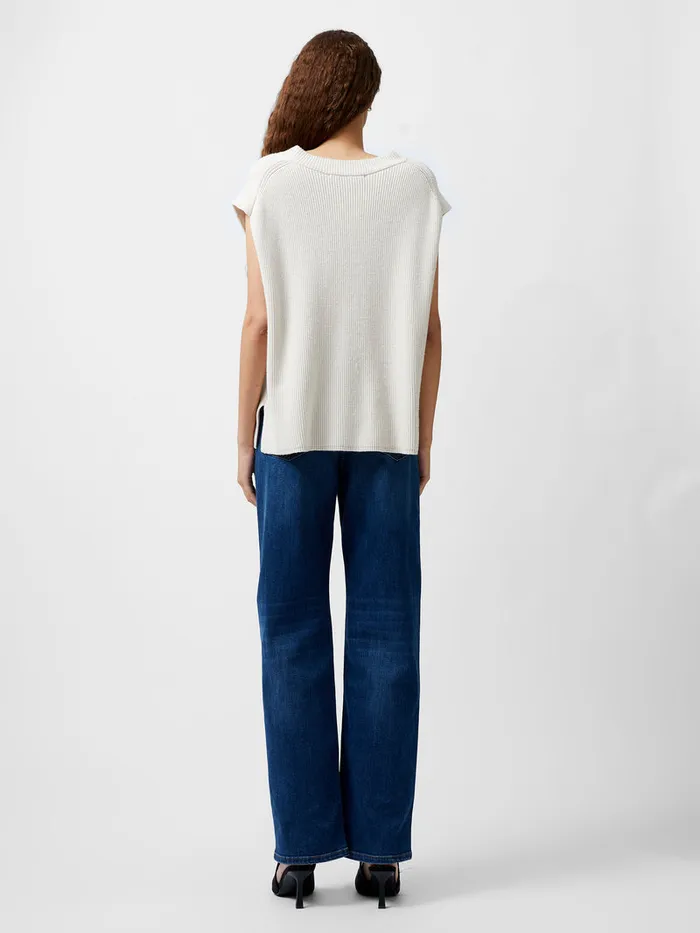Woman Jumpers and Cardigans French Connection Nariko Rib Knit Vest Oatmeal Mel Woman Jumpers and Cardigans French Connection Nariko Rib Knit Vest Oatmeal Mel