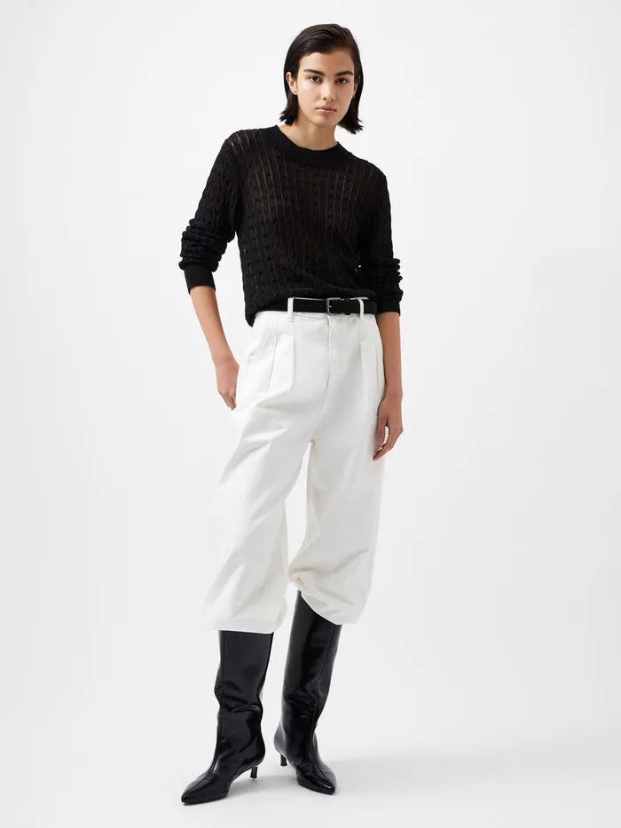 Woman Jumpers and Cardigans French Connection Niko Open Knit Long Sleeve Jumper Blackout Woman Jumpers and Cardigans French Connection Niko Open Knit Long Sleeve Jumper Blackout