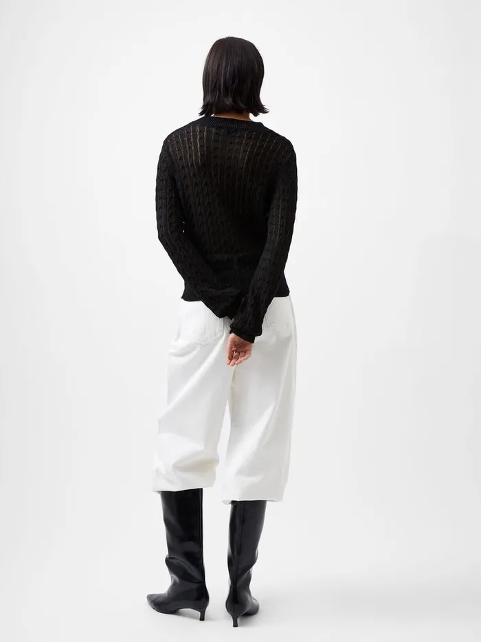 Woman Jumpers and Cardigans French Connection Niko Open Knit Long Sleeve Jumper Blackout Woman Jumpers and Cardigans French Connection Niko Open Knit Long Sleeve Jumper Blackout
