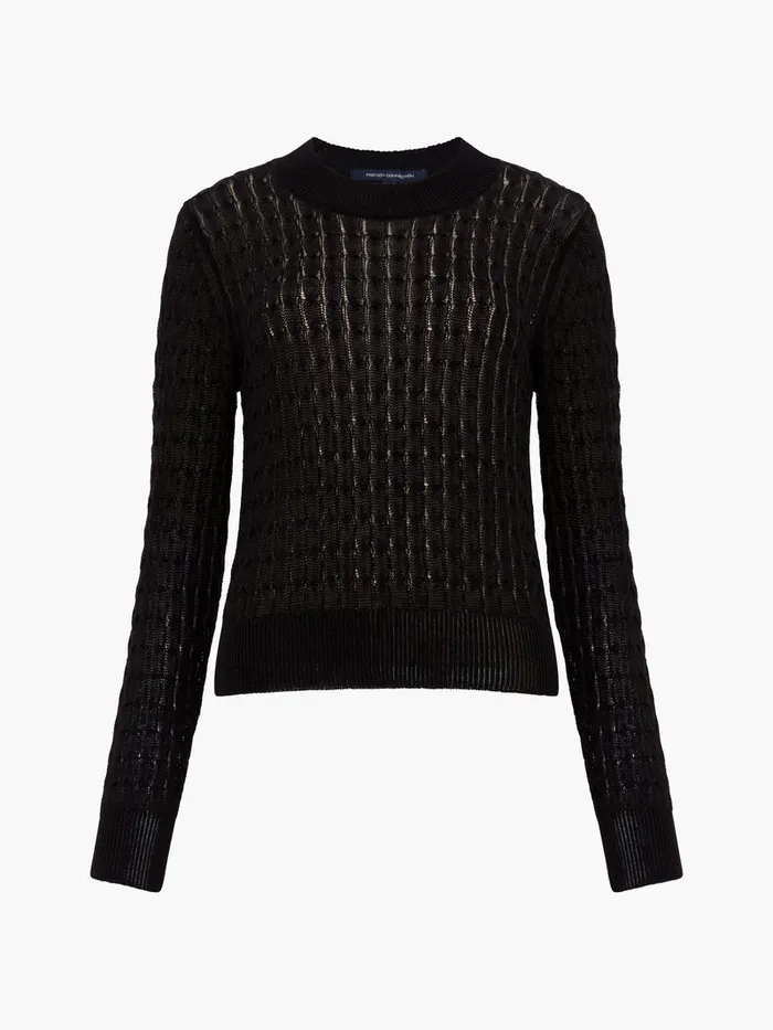 Woman Jumpers and Cardigans French Connection Niko Open Knit Long Sleeve Jumper Blackout Woman Jumpers and Cardigans French Connection Niko Open Knit Long Sleeve Jumper Blackout