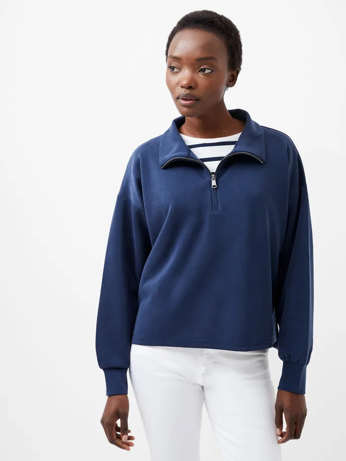 Woman Jumpers and Cardigans French Connection Wren Half Zip Sweater Midnight Blue Woman Jumpers and Cardigans French Connection Wren Half Zip Sweater Midnight Blue