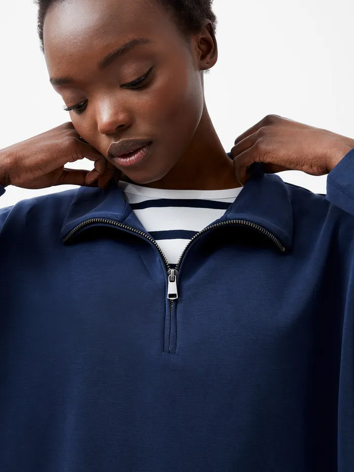 Woman Jumpers and Cardigans French Connection Wren Half Zip Sweater Midnight Blue Woman Jumpers and Cardigans French Connection Wren Half Zip Sweater Midnight Blue