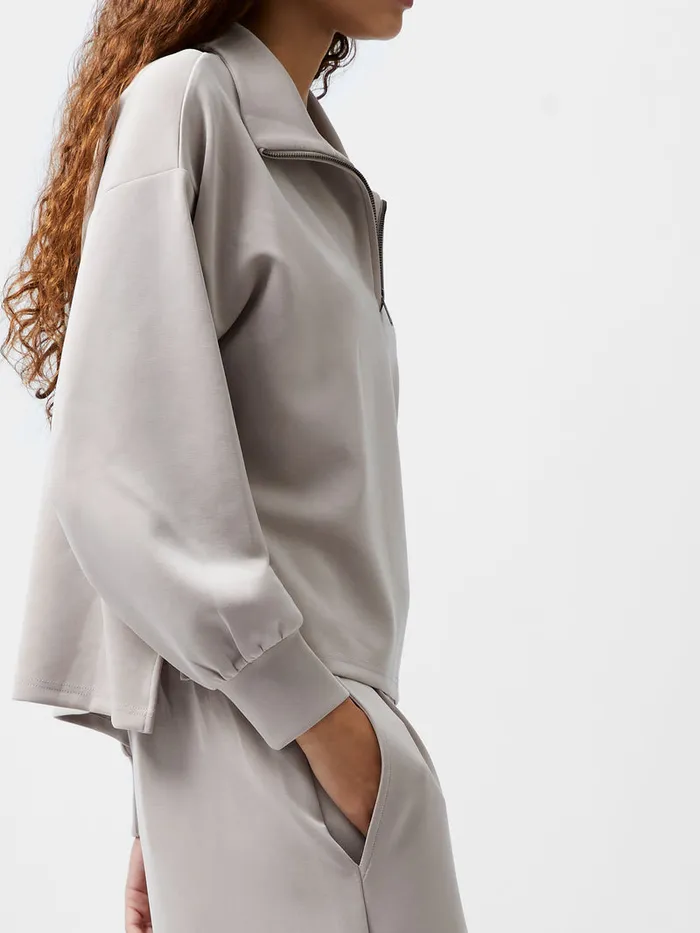 Woman Jumpers and Cardigans French Connection Wren Half Zip Sweater Washed Macchiato Woman Jumpers and Cardigans French Connection Wren Half Zip Sweater Washed Macchiato