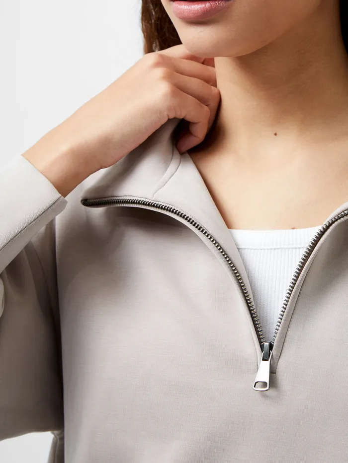 Woman Jumpers and Cardigans French Connection Wren Half Zip Sweater Washed Macchiato Woman Jumpers and Cardigans French Connection Wren Half Zip Sweater Washed Macchiato