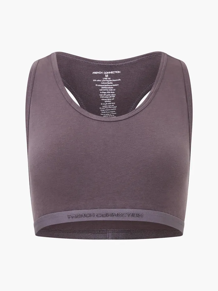WomanMan Underwear and Socks French Connection Fc 2 Pack Crop Top Tonal Blue Tempestgrey Excalibor WomanMan Underwear and Socks French Connection Fc 2 Pack Crop Top Tonal Blue Tempestgrey Excalibor