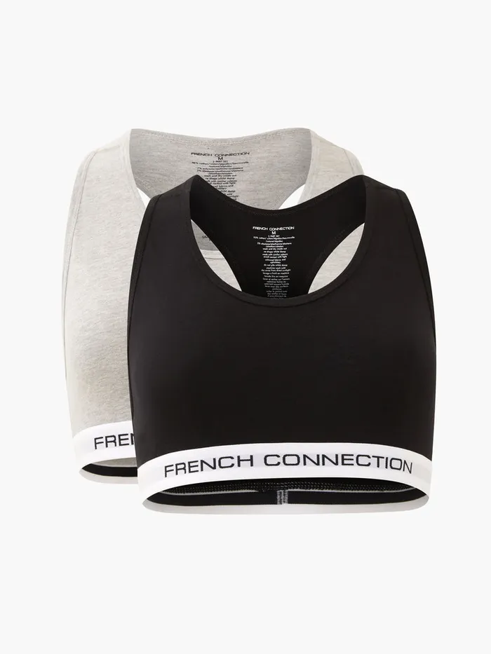 WomanMan Underwear and Socks French Connection French Connection 2 Pack Crop Top Blackgrey WomanMan Underwear and Socks French Connection French Connection 2 Pack Crop Top Blackgrey
