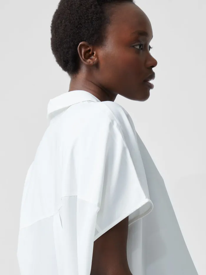 Woman Shirts French Connection Caprina Recycled Crepe Short Sleeve Button Shirt Winter White Woman Shirts French Connection Caprina Recycled Crepe Short Sleeve Button Shirt Winter White