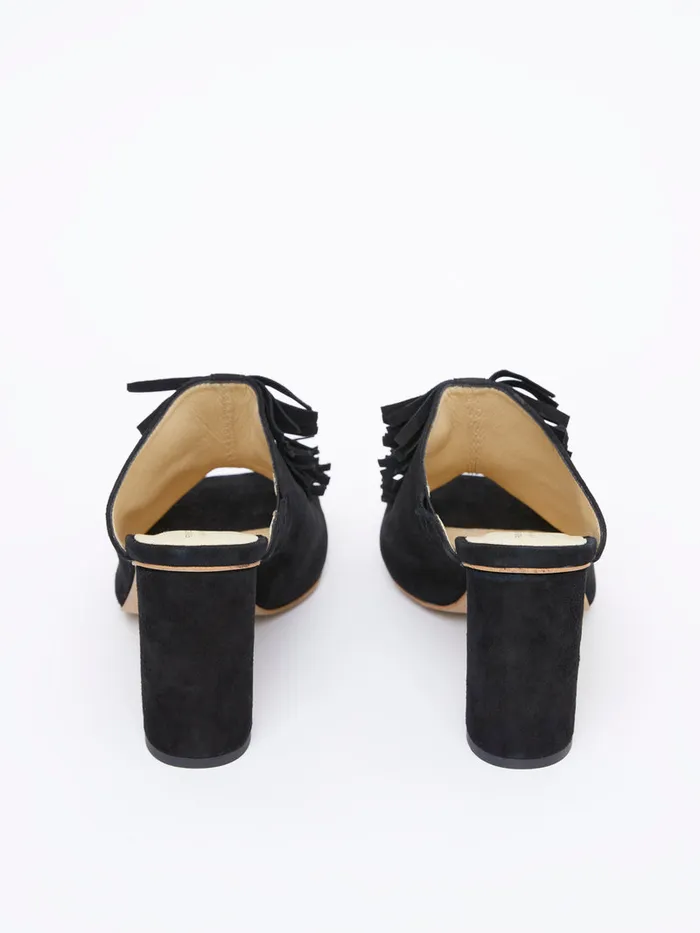 Woman Shoes French Connection Flora Fringed Mules Black Woman Shoes French Connection Flora Fringed Mules Black