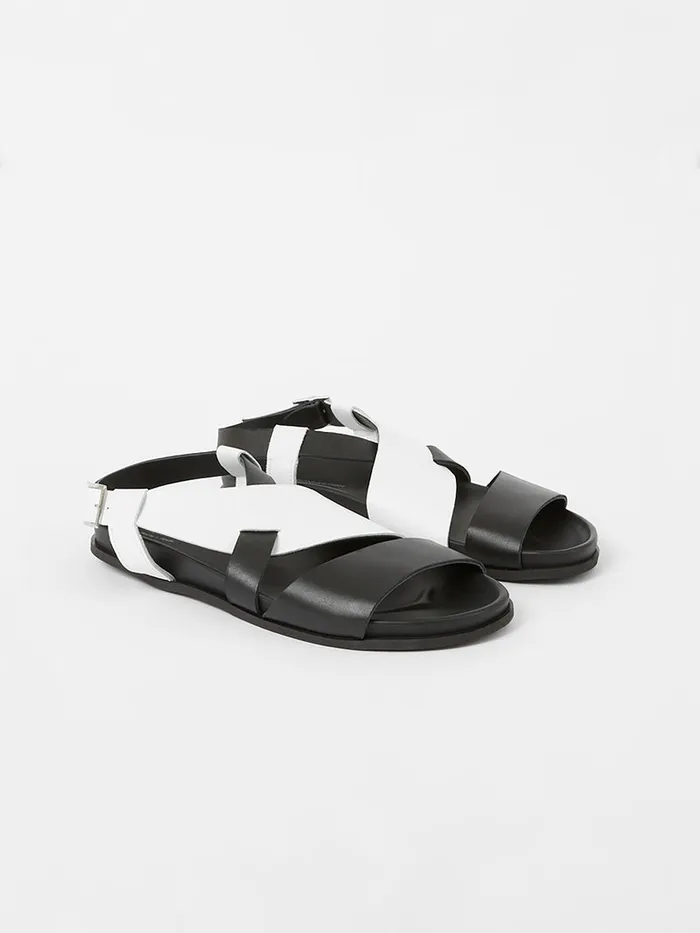 Woman Shoes French Connection SW X Branca Asymmetric Footbed Sandals Monochrome