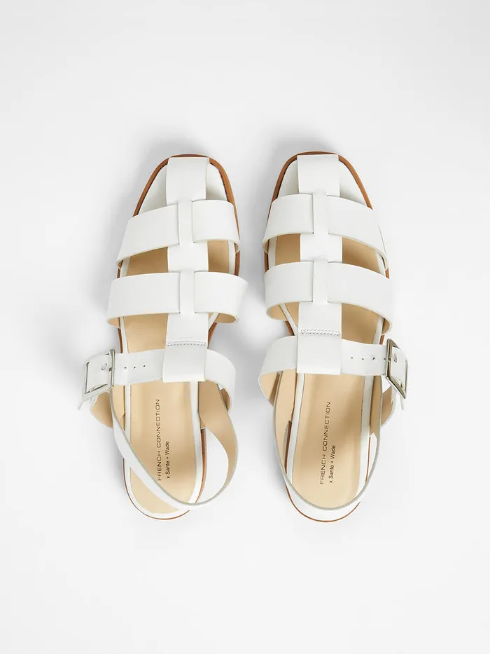 Woman Shoes French Connection SW X Luisa Fisherman Caged Sandals White