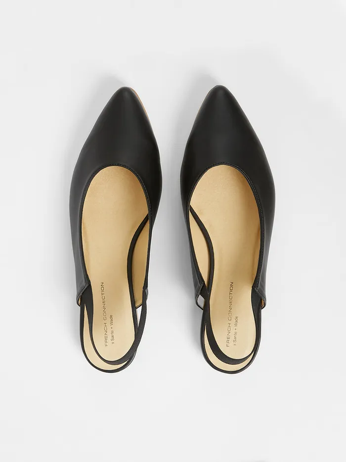 Woman Shoes French Connection SW X Meriola Pointed Toe Slingback Ballerina Pumps Black