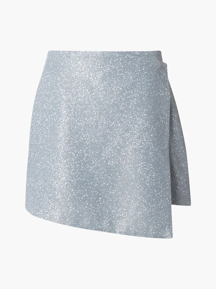 Woman Skirts and Shorts French Connection Cece Lurex Skort Silver Woman Skirts and Shorts French Connection Cece Lurex Skort Silver
