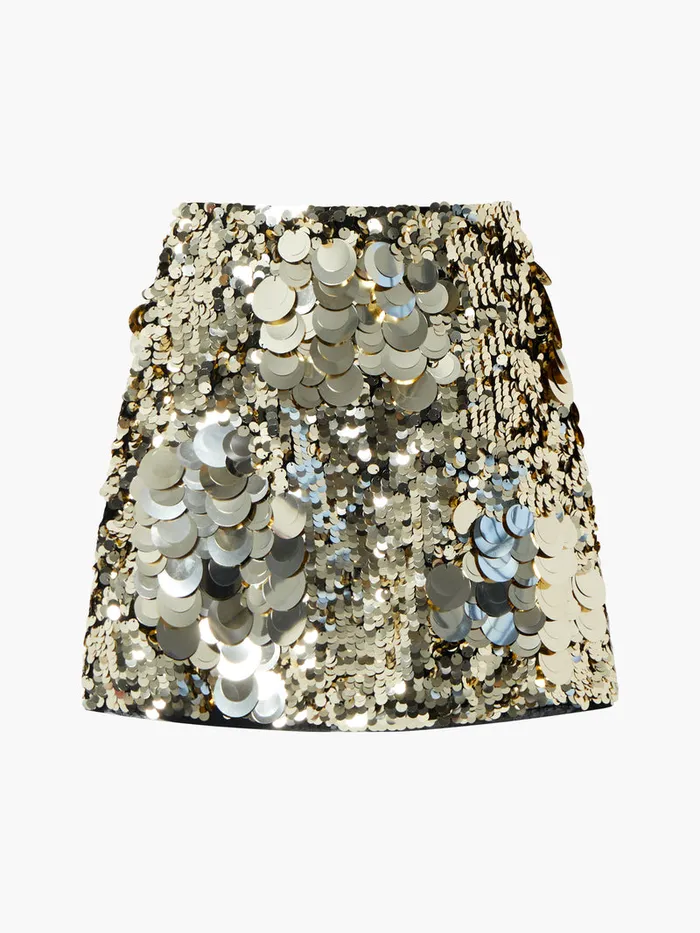 Woman Skirts and Shorts French Connection Elodie Sequin Mini Skirt Metallic Gold Woman Skirts and Shorts French Connection Elodie Sequin Mini Skirt Metallic Gold