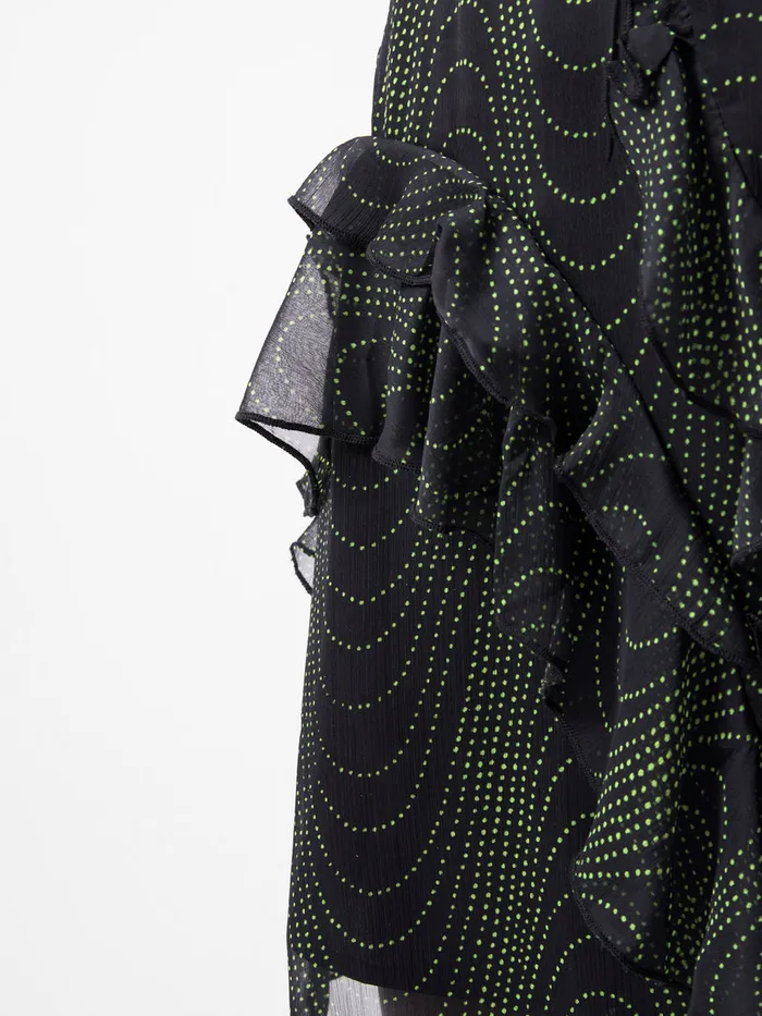 Woman Skirts and Shorts French Connection Grace Artemis Frill Mini Skirt Blackoutvivid Green Woman Skirts and Shorts French Connection Grace Artemis Frill Mini Skirt Blackoutvivid Green