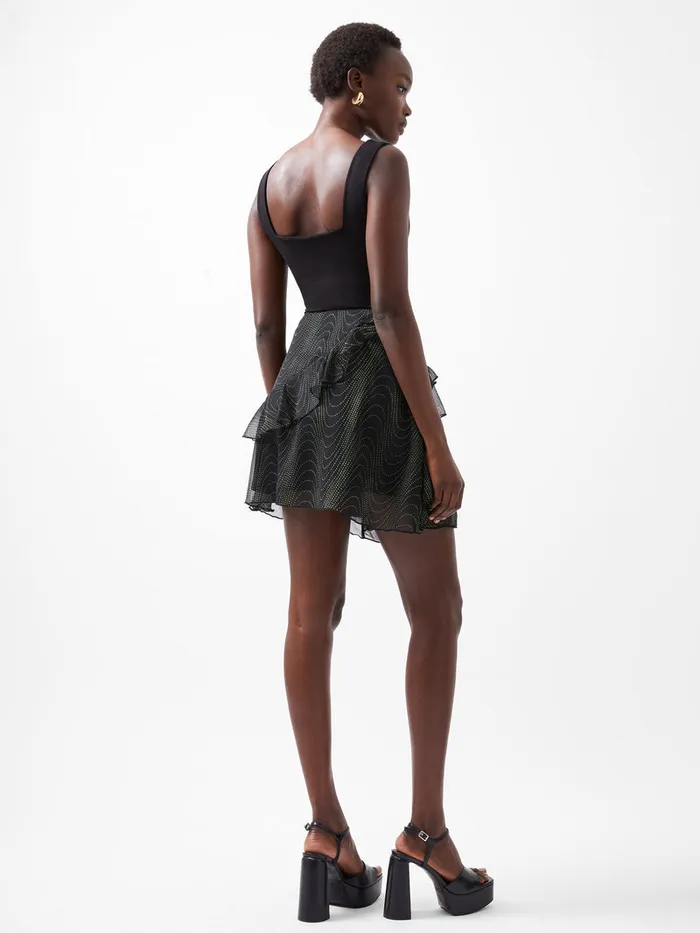 Woman Skirts and Shorts French Connection Grace Artemis Frill Mini Skirt Blackoutvivid Green Woman Skirts and Shorts French Connection Grace Artemis Frill Mini Skirt Blackoutvivid Green