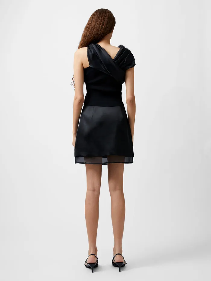 Woman Skirts and Shorts French Connection Structured Satin Chiffon Mini Skirt Black Woman Skirts and Shorts French Connection Structured Satin Chiffon Mini Skirt Black