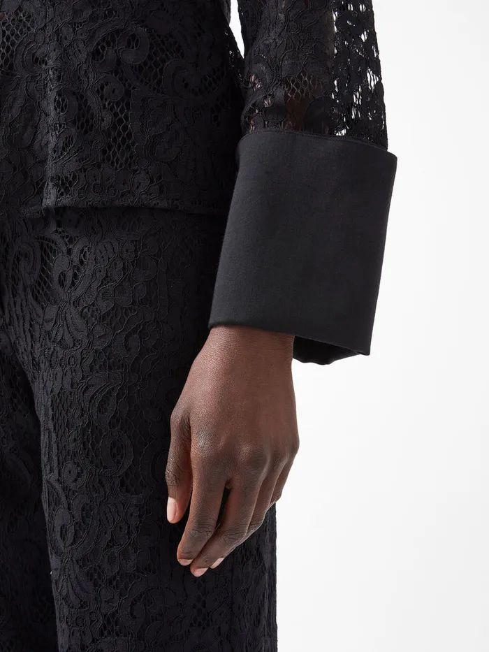 Woman Tops French Connection Asura Lace Long Sleeve Shirt Blackout