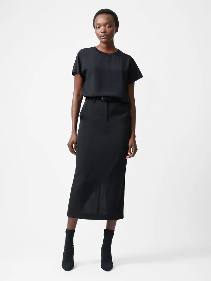 Woman Tops French Connection Caprina Recycled Crepe Crew Neck Top Black Woman Tops French Connection Caprina Recycled Crepe Crew Neck Top Black