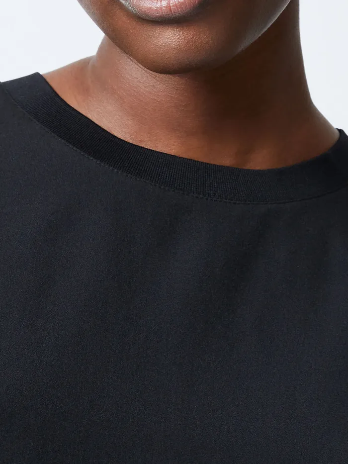Woman Tops French Connection Caprina Recycled Crepe Crew Neck Top Black Woman Tops French Connection Caprina Recycled Crepe Crew Neck Top Black