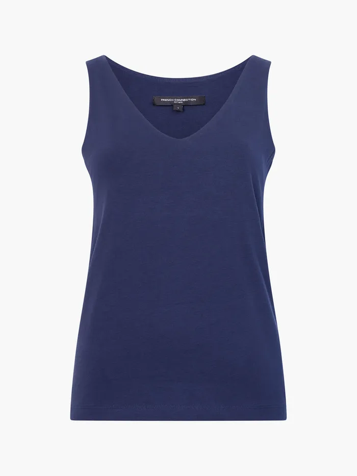 Woman Tops French Connection Cotton Organic Stretch Tank Top Classic Navy Woman Tops French Connection Cotton Organic Stretch Tank Top Classic Navy