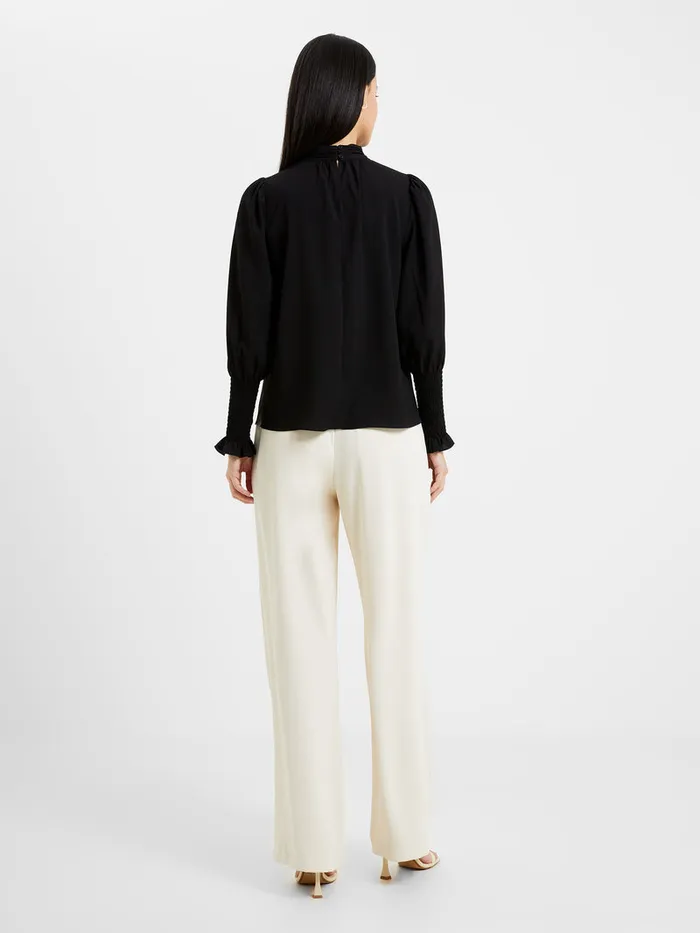 Woman Tops French Connection Crepe Light High Neck Long Sleeve Top Black Woman Tops French Connection Crepe Light High Neck Long Sleeve Top Black