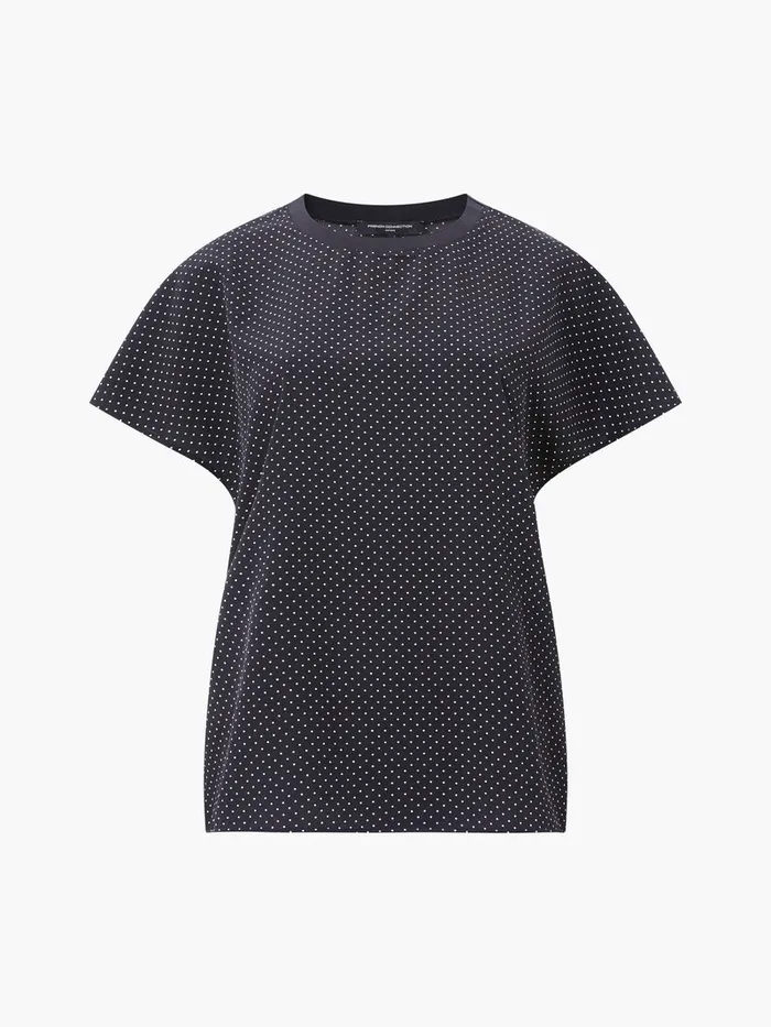 Woman Tops French Connection Dotty Spot Abeny Crew Neck Top Blackoutsummer Whit Woman Tops French Connection Dotty Spot Abeny Crew Neck Top Blackoutsummer Whit