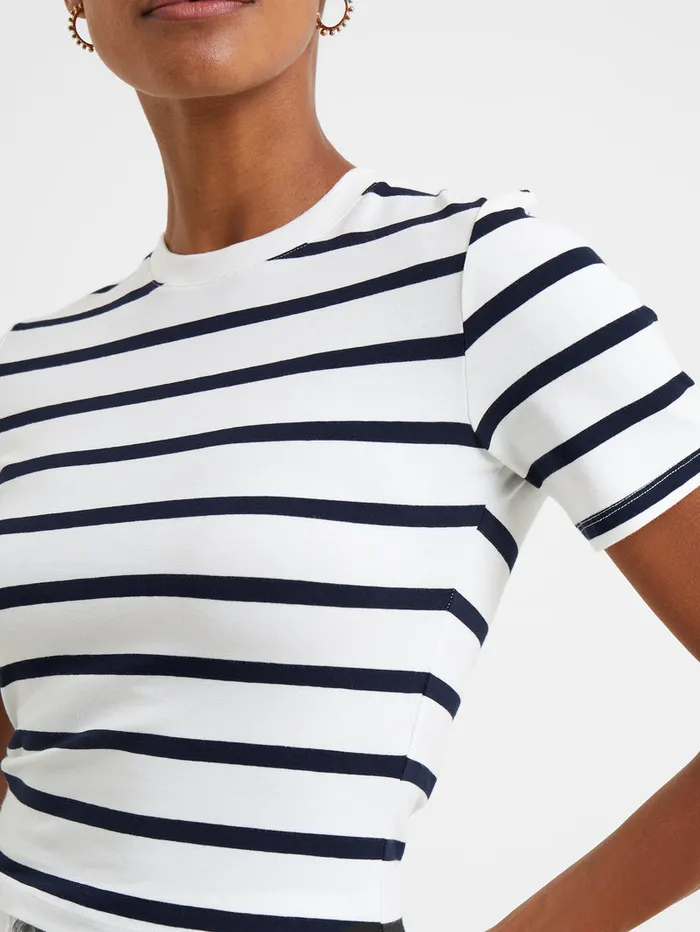 Woman Tops French Connection Rallie Stripe Crew Neck Top Stripe S Whitemarin Woman Tops French Connection Rallie Stripe Crew Neck Top Stripe S Whitemarin