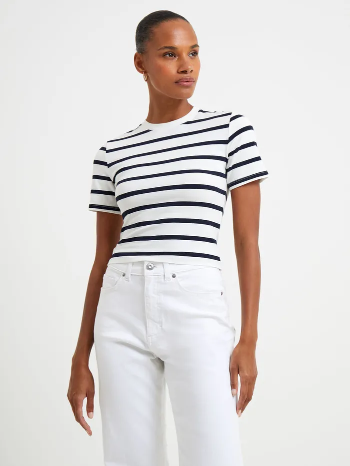 Woman Tops French Connection Rallie Stripe Crew Neck Top Stripe S Whitemarin Woman Tops French Connection Rallie Stripe Crew Neck Top Stripe S Whitemarin