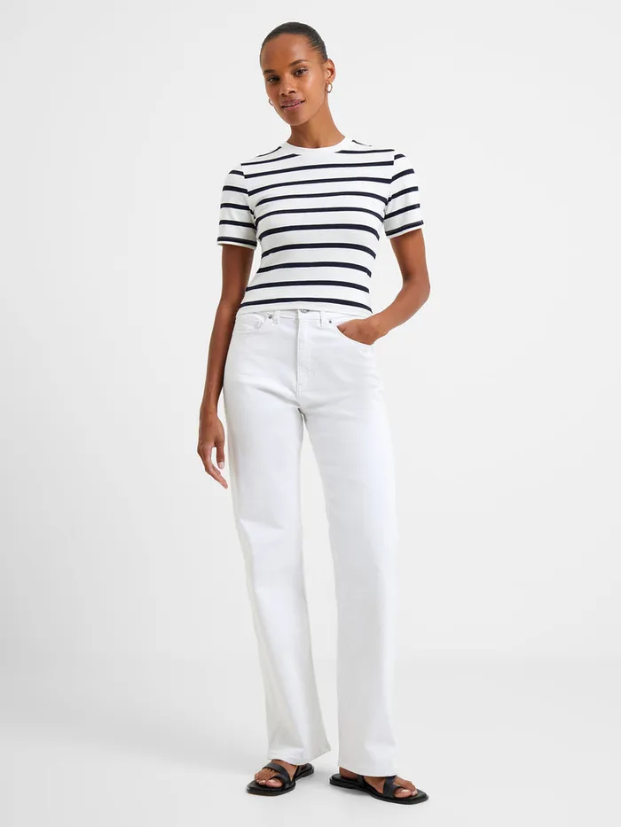 Woman Tops French Connection Rallie Stripe Crew Neck Top Stripe S Whitemarin Woman Tops French Connection Rallie Stripe Crew Neck Top Stripe S Whitemarin