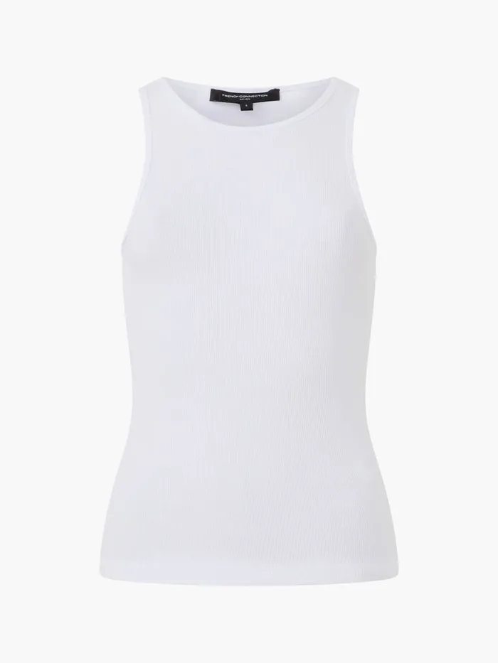 Woman Tops French Connection Rassia Sheryle Ribbed Tank Top White Woman Tops French Connection Rassia Sheryle Ribbed Tank Top White