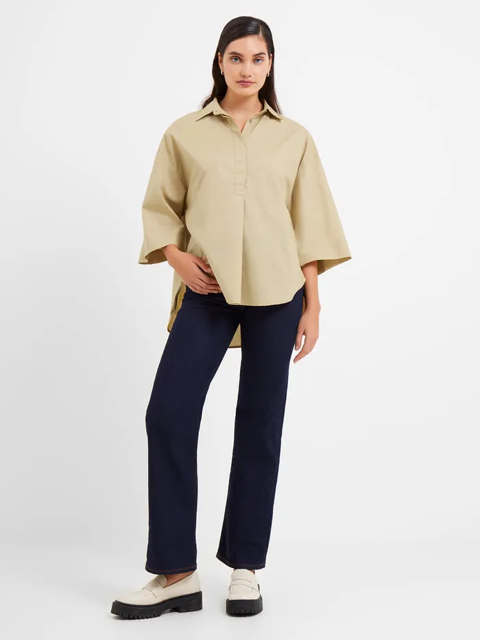 Woman Tops French Connection Rhodes Poplin Popover Shirt Incense