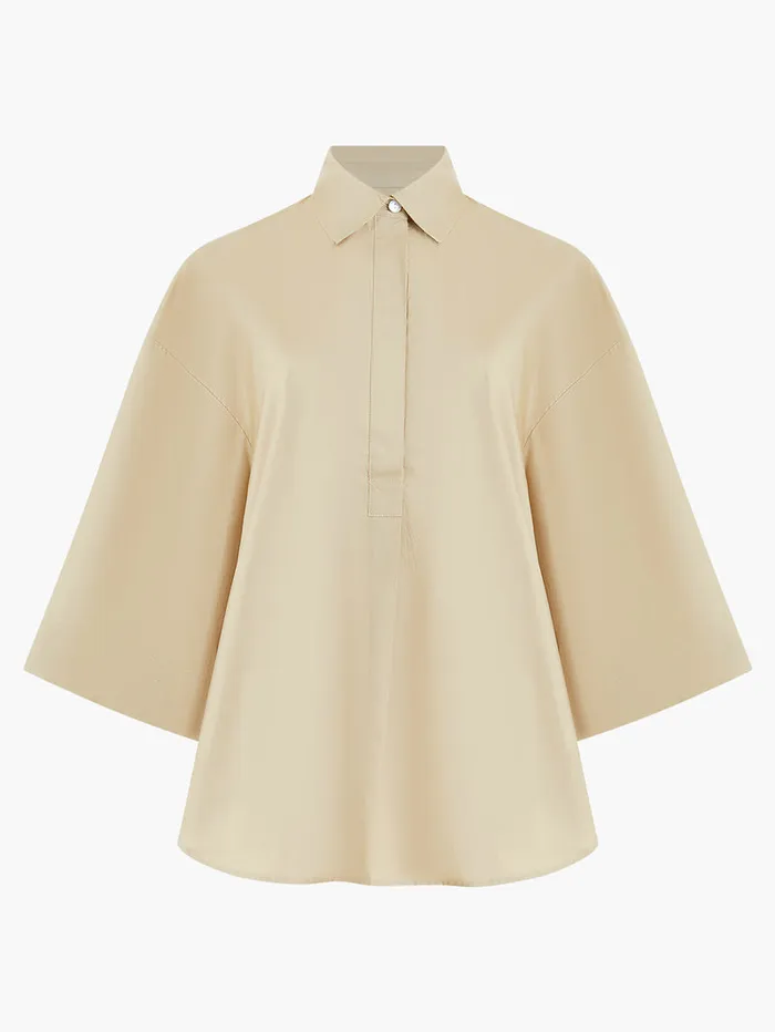 Woman Tops French Connection Rhodes Poplin Popover Shirt Incense Woman Tops French Connection Rhodes Poplin Popover Shirt Incense