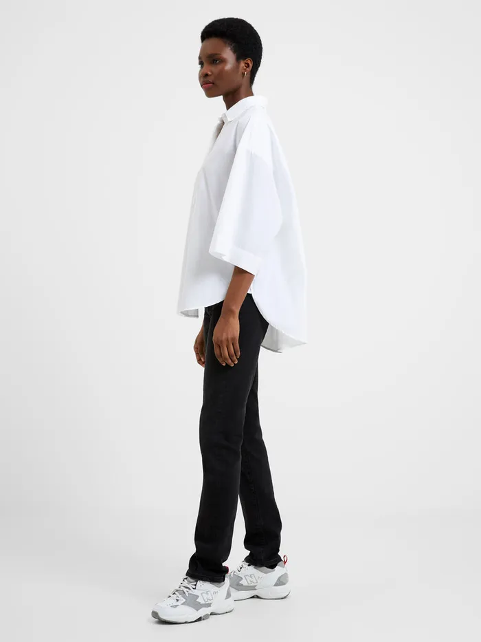 Woman Tops French Connection Rhodes Poplin Popover Shirt Linen White Woman Tops French Connection Rhodes Poplin Popover Shirt Linen White