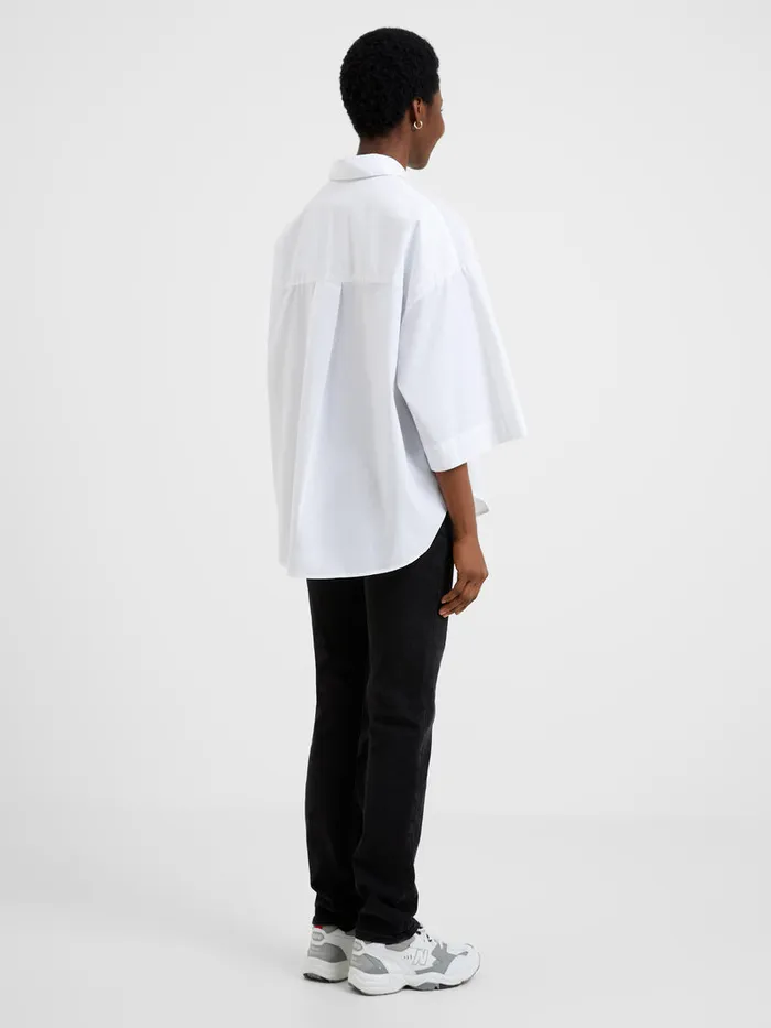 Woman Tops French Connection Rhodes Poplin Popover Shirt Linen White Woman Tops French Connection Rhodes Poplin Popover Shirt Linen White