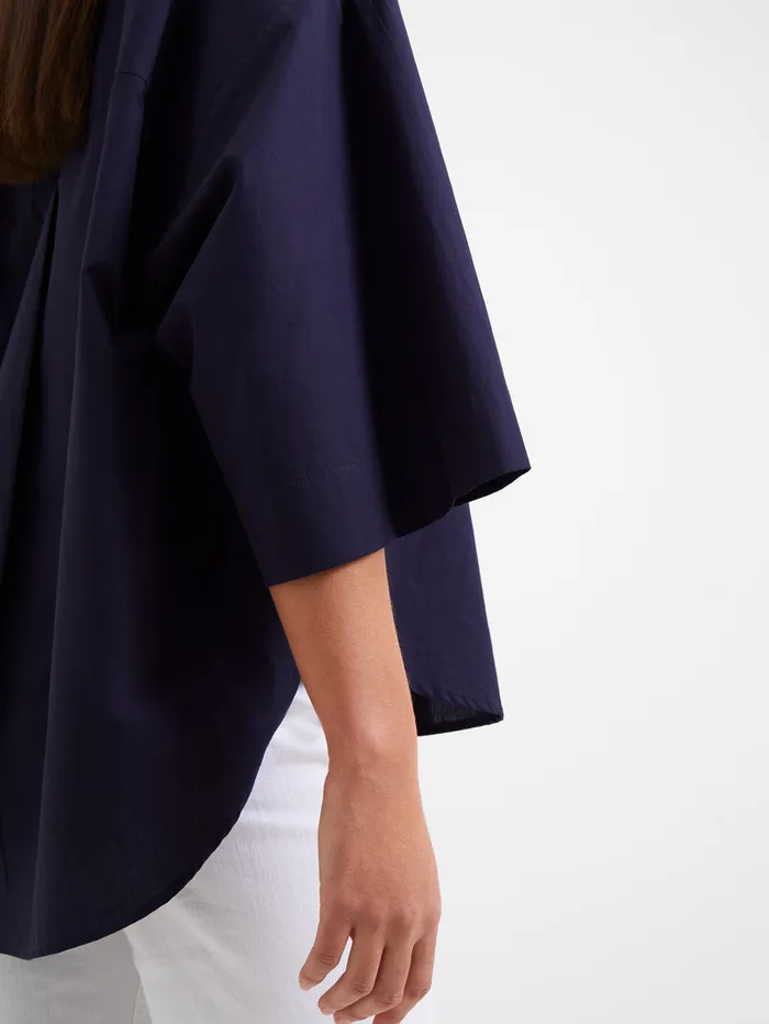 Woman Tops French Connection Rhodes Poplin Popover Shirt Marine Woman Tops French Connection Rhodes Poplin Popover Shirt Marine