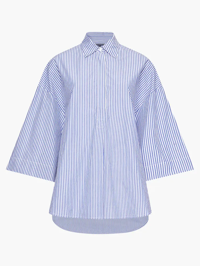 Woman Tops French Connection Rhodes Poplin Stripe Popover Shirt Linen Whitemarine Woman Tops French Connection Rhodes Poplin Stripe Popover Shirt Linen Whitemarine