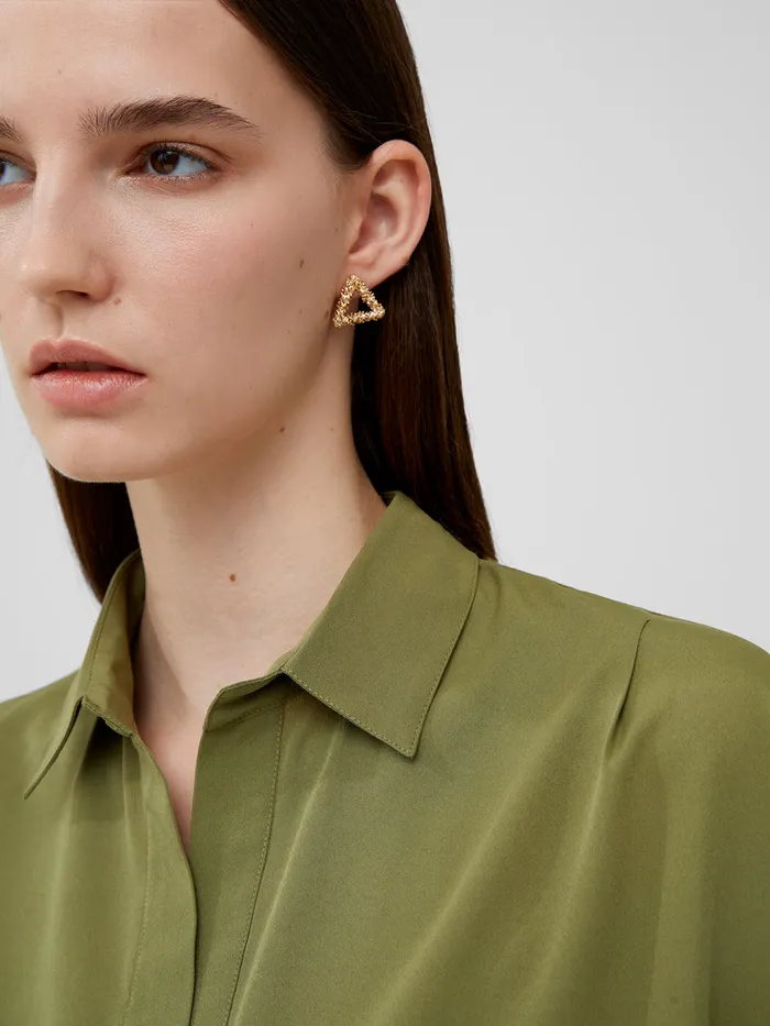 Woman Tops French Connection Rhodes Recycled Crepe Popover Shirt Olive Branch Woman Tops French Connection Rhodes Recycled Crepe Popover Shirt Olive Branch