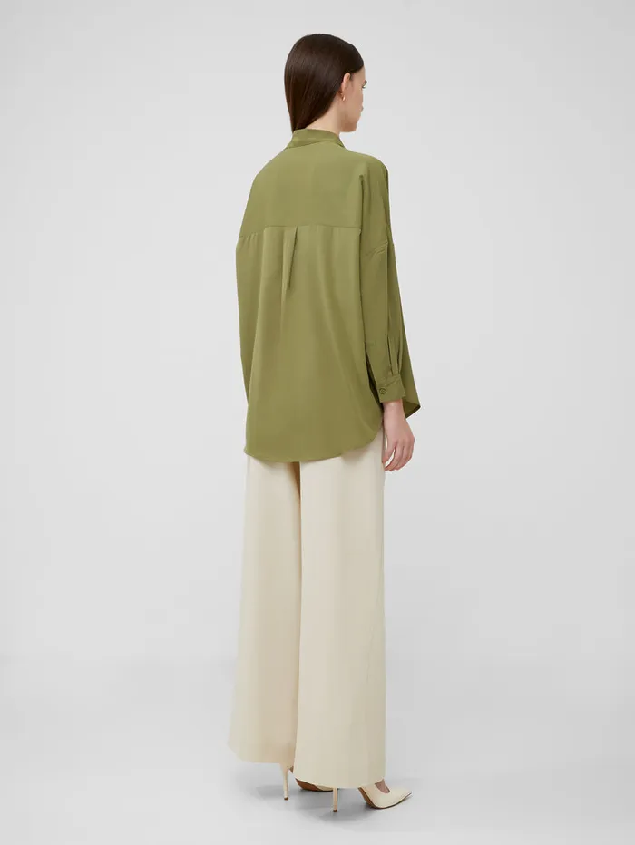 Woman Tops French Connection Rhodes Recycled Crepe Popover Shirt Olive Branch Woman Tops French Connection Rhodes Recycled Crepe Popover Shirt Olive Branch