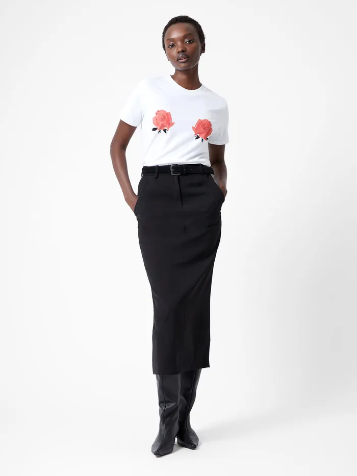 Woman Tops French Connection Roses Graphic TShirt White Woman Tops French Connection Roses Graphic TShirt White
