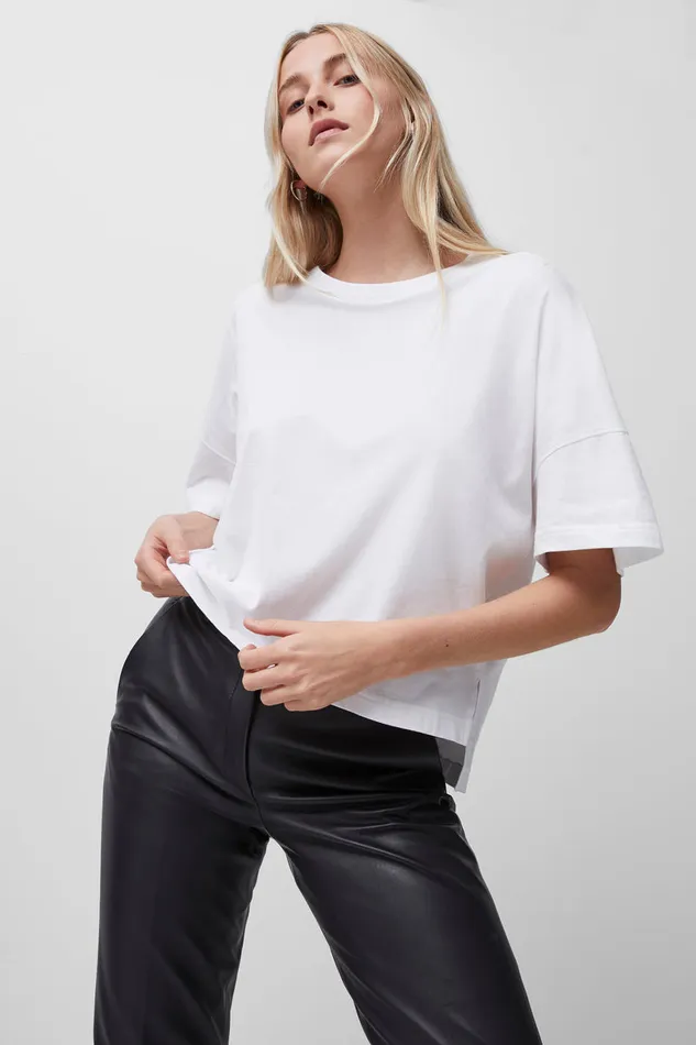 Woman Tops French Connection Tally Crew Neck Top Linen White