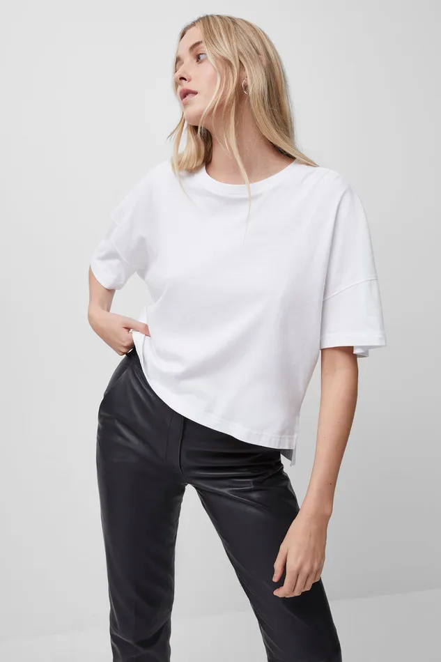 Woman Tops French Connection Tally Crew Neck Top Linen White Woman Tops French Connection Tally Crew Neck Top Linen White