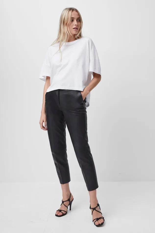 Woman Tops French Connection Tally Crew Neck Top Linen White Woman Tops French Connection Tally Crew Neck Top Linen White