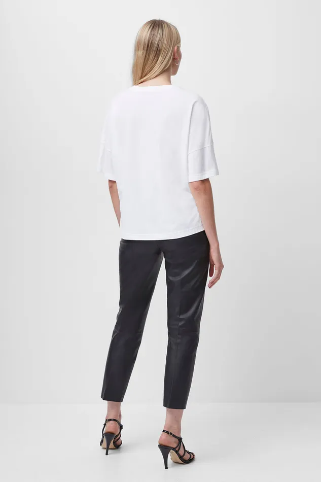 Woman Tops French Connection Tally Crew Neck Top Linen White Woman Tops French Connection Tally Crew Neck Top Linen White